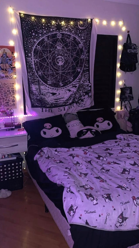 Enticing Dark Romantic Bedroom Ideas
#DarkBedroom #EnticingDarkBedroom #DarkRomanticBedroom #BedroomIdeas #RomanticDecor #Romance #NightDate #DateNights #CandleNights #Loves #ForYou #Bedroomink #BedroomForYou #LoveIt Hello Kitty Room Aesthetic, Goth Room Ideas, Purple Themed Bedroom, Romantic Bedroom Decor Ideas, Kuromi Room, Dark Romantic Bedroom, Gothic Decor Bedroom, Bedroom Purple, Purple Bedrooms