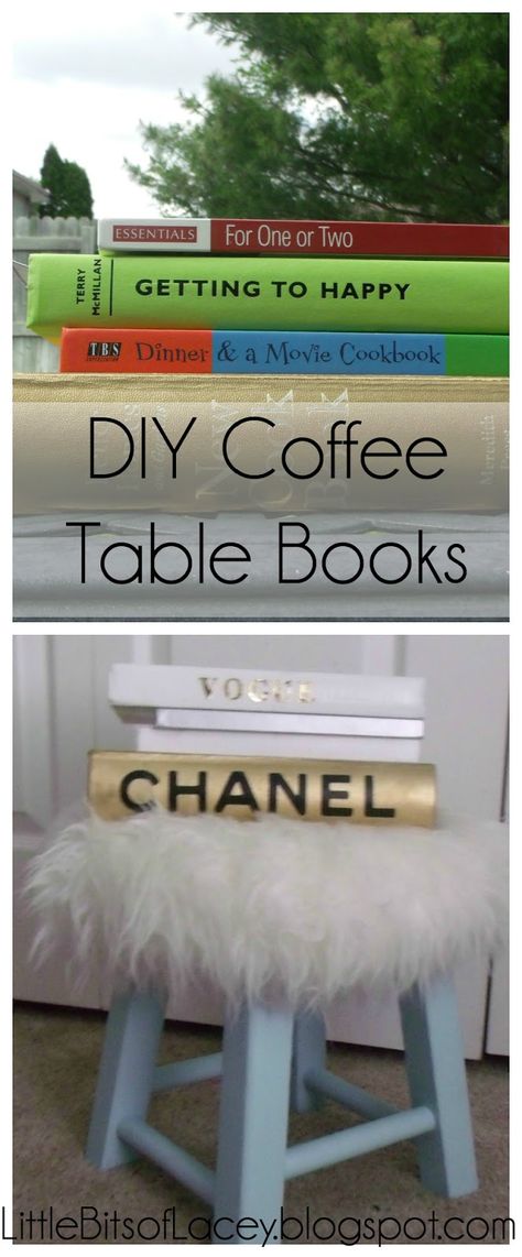 Diy Designer Books, Diy Coffee Table Books, Coffee Table Books Diy, Living Room Decor Diy, Diy Cookbook, Books Diy, Made Coffee Table, Girl Cave, Staging Ideas