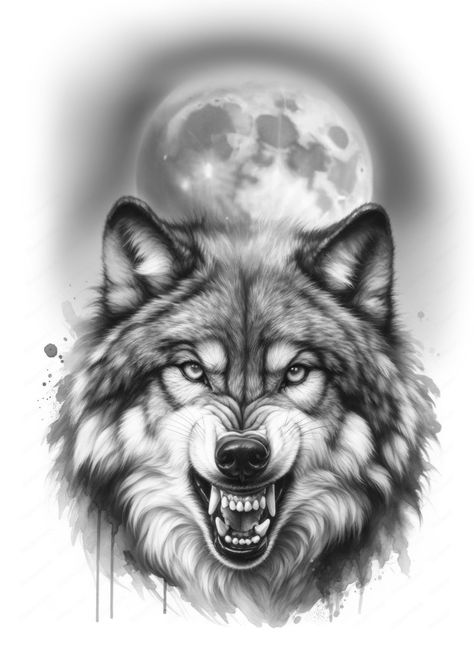 Growling Wolf Tattoo Design, Wolf Face Tattoo, Cool Animal Tattoos, Arm Tattoos Drawing, Tattoo Over Scar, Angry Wolf, Animal Tattoo Ideas, Lion Head Tattoos, Special Tattoos