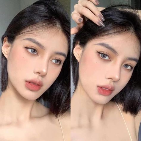 Korean Makeup Western Face, Asian Makeup On Western Eyes, Summer Cool Tone Korean Makeup, Korean Makeup On Westerners, Korean Summer Makeup, Korean Glam Makeup, Korean Makeup Look Glam, Warm Tone Makeup Korean, Soft Glam Makeup Asian