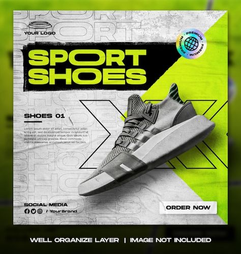 Sport shoes sale for social media instag... | Premium Psd #Freepik #psd #banner E Sports Logo, Sales Promotion Design, Sport Flyer, Sports Branding, History Infographic, Shoe Advertising, Shoe Poster, Sneaker Posters, Sport Branding