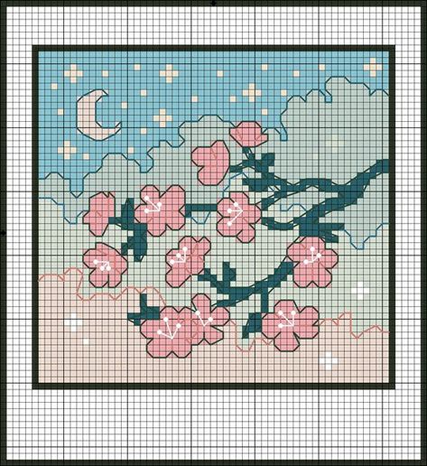 2d Perler Bead Patterns, Detailed Cross Stitch, Cottagecore Pixel Art, Cross Stitch Background, Crosstich Patterns Free, Art Cross Stitch Patterns, Cute Tapestry, Cross Stitch Stitches, Flower Cross Stitch Pattern