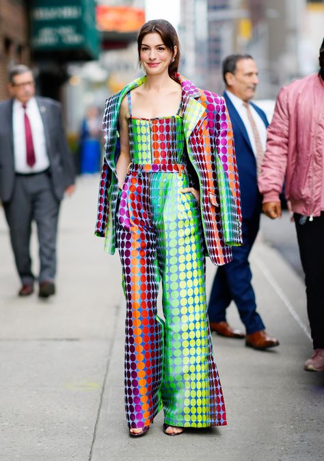 Bold Colors Outfits, Rainbow Jumpsuit, Natural Kibbe, Christopher John Rogers, Maximalist Fashion, Flamboyant Natural, Stephen Colbert, Rainbow Theme, Fashionista Clothes