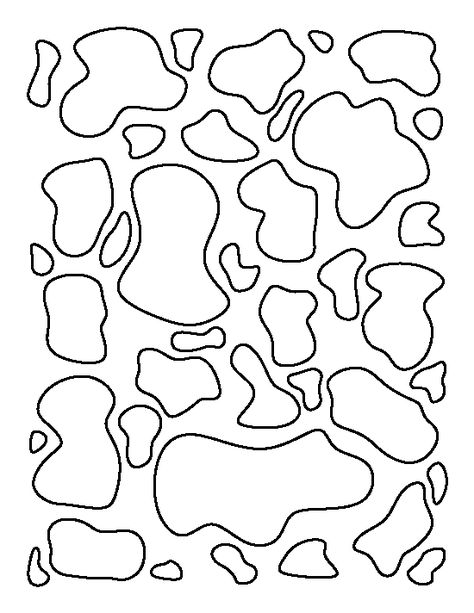 Cow spots pattern. Use the printable outline for crafts, creating stencils, scrapbooking, and more. Free PDF template to download and print at http://patternuniverse.com/download/cow-spots-pattern/ Barnyard Crafts, Diy Cow Costume, Cow Spots Pattern, Printable Cow, Cow Appreciation Day, Cow Craft, Cow Birthday Parties, Cow Cakes, Cow Print Wallpaper