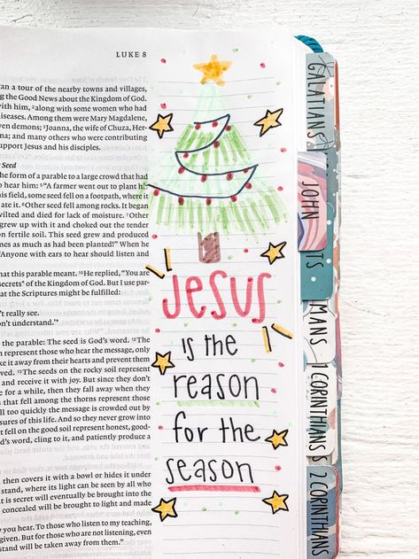 Bible Drawings, Journal Bible Quotes, Bible Journal Notebooks, Bible Doodles, Bible Drawing, Christmas Bible Verses, Journaling Ideas Drawings, Bible Things, Cute Bibles