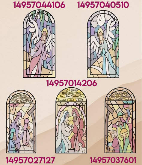 Window Decals For Bloxburg, Statues Bloxburg, Roblox Window Decals, Bloxburg Windows Codes, Bloxburg Church Layout, Roblox Window Decals Id, Stained Glass Bloxburg, Jesus Decals Bloxburg, Stained Glass Decals Bloxburg