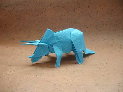 Etsy Account Oh and a Triceratops | Flickr - Photo Sharing! Origami Triceratops, Origami Artist, Folding Origami, Origami Instructions, Origami Animals, Traditional Japanese Art, Paper Folding, Kirigami, Origami Paper