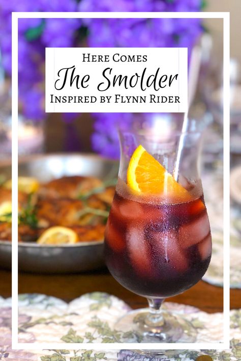 A rum-based cocktail inspired by Flynn Rider. Tangled Drinks Alcohol, Disney Inspired Drinks Cocktails, Disney Inspired Cocktail Recipes, Tangled Theme Drinks, Tangled Inspired Cocktails, Cocktails Inspired By Movies, Tangled Themed Cocktails, Tangled Cocktails, Tangled Drinks