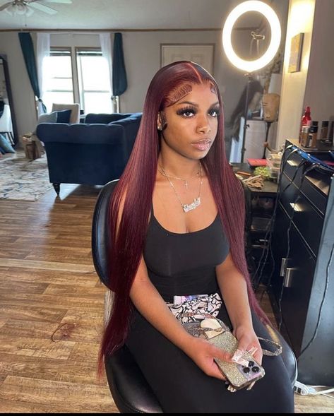 Burgundy Buss Down Middle Part, Burgundy Middle Part Wig, 40 Inch Bust Down Wig, Middle Part Wig Install, Frontal Sew In, 99j Lace Front Wig, Burgundy Wig, Frontal Wig Hairstyles, Lace Fronts