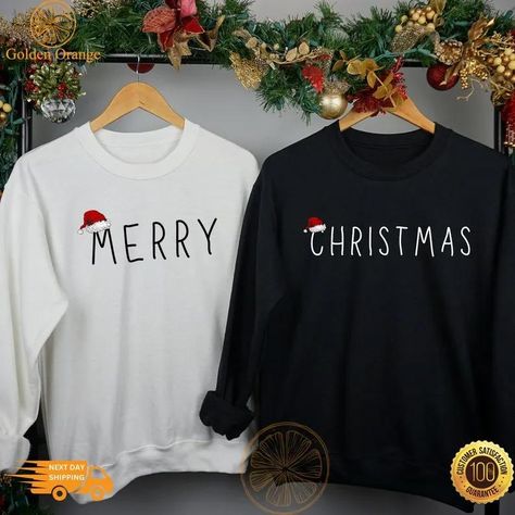 Couples Sweatshirts Hoodie, Snazzy Outfits, Couples Christmas Sweaters, Matching Christmas Sweaters, Christmas Couples, Couples Shirts, Couples Christmas, Couples Sweaters, Couple Christmas