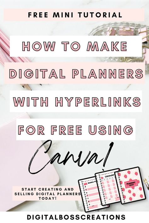 How to Create a Digital Planner in Canva for Free Create A Digital Planner, How To Make Planner, Business Printables, Using Canva, Small Business Planner, Planner Organiser, Digital Calendar, Planner Pdf, Make Extra Money