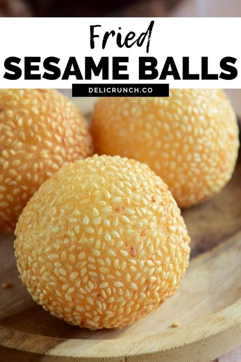 Jian Dui, Sesame Seed Balls, Cheap Paleo Meals, Dessert Balls, Sesame Seeds Recipes, Sesame Balls, Cheap Vegetarian Meals, Cheap Meals To Make, Crunch Recipe