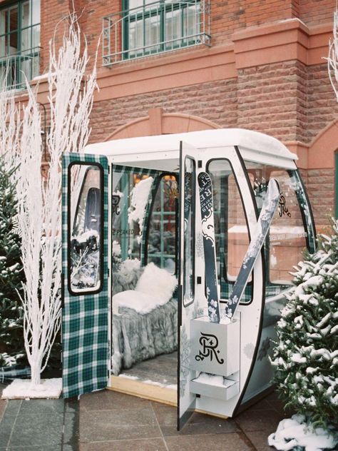 St Regis Aspen, Ski Lodge Wedding, Ski Lodge Party, Ski Chalet Decor, Aspen Resort, Blue Wedding Decor, Ski Gondola, Snowy Winter Wedding, Ski Wedding