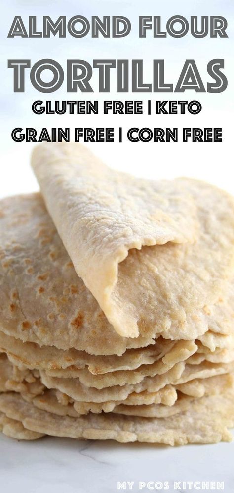 These super pliable keto tortillas are gluten-free, grain-free and corn-free.  You’ll be able to make your favourite Mexican recipes with this low carb tortillas recipe. Perfect for lunch and dinner! #keto #lowcarb #tortillas #glutenfree #cornfree #grainfree Almond Flour Tortillas, Low Carb Sandwich, Tortillas Recipe, Dinner Keto, Keto Tortillas, Low Carb Low Fat Recipes, Boiled Egg Diet Plan, Low Carb Low Sugar, Low Carb Dessert