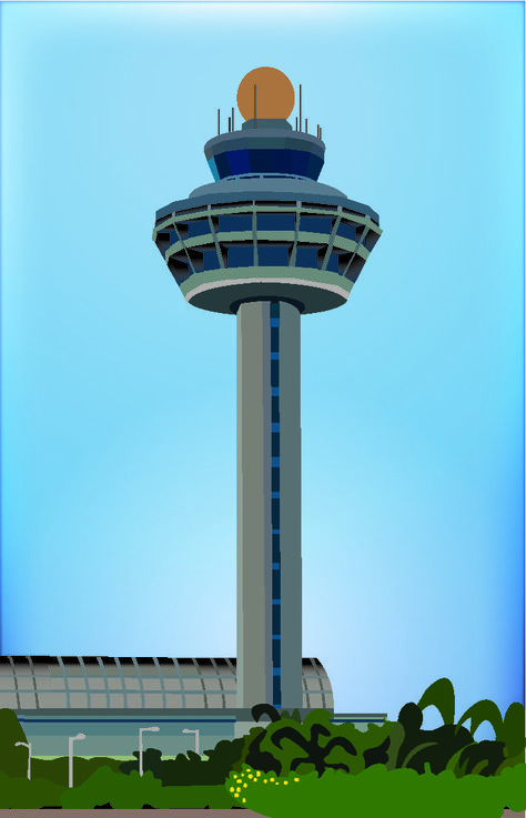 Changi Airport Control Tower (Postcard 3) Control Tower Airport, Airport Tower, Bon Sabbat, Airport Control Tower, Canadian Visa, Airport Theme, Singapore Changi Airport, Newark Airport, Control Tower