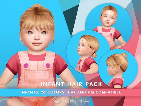 More conversions for infants!!! Sims 4 Infant, Hair For Kids, Infant Hair, Sims Medieval, Kerbal Space Program, Sims Games, Hair Pack, Sims 4 Toddler, Sims4 Clothes