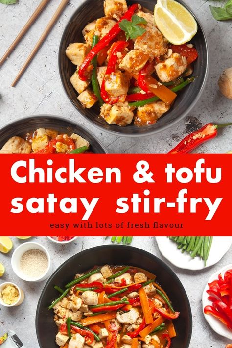 Stir Fry Chicken and Tofu Recipe Chicken Tofu Stir Fry, Chicken And Tofu Recipes, Quick Meals To Cook, Stir Fry Chicken, Sweet Chilli Chicken, Tofu Chicken, Tasty Thai, Fry Chicken, Massaman Curry