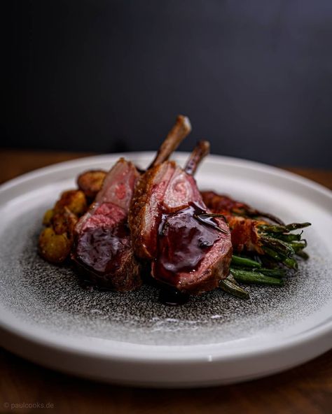 Rack of Lamb • Lamb Rack Plating, Lamb Racks, Dining Photography, Fine Dining Photography, Lamb Rack, Beer Guide, Rack Of Lamb, Restaurant Dishes, Basic Kitchen