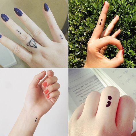 Semicolon Project | Tattoo Ideas | POPSUGAR Beauty#photo-37842925#photo-37842925#photo-37842925#photo-37842925 Semicolon Tattoo Placement, Semicolon Tattoo Meaning, Colon Tattoo, Semicolon Project, Health Tattoo, Semicolon Tattoo, Famous Tattoos, Tattoo Project, Aesthetic Tattoo