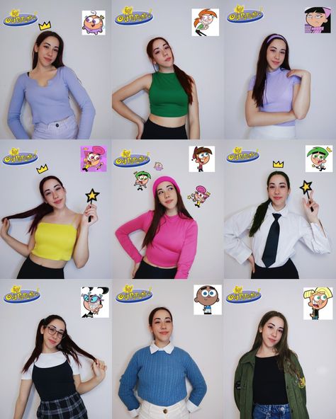 Fairly Odd Parents Inspired Outfits, Cartoon Characters Costumes Ideas Brunette, Trixie From Fairy Odd Parents, Cosmo And Wanda Inspired Outfit, Trixie Tang Costume Makeup, Fairly Odd Parents Cosplay, Fairy Odd Parents Halloween Costumes, Cartoons Halloween Costumes, Trixie Timmy Turner