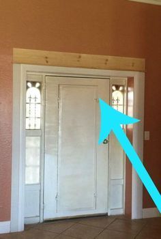 A homeowner updates her front door. She lays wood over the top, but then she does THIS! Door Diy Makeover, Entrance Ideas Entryway, Front Door Diy, Front Door Makeover, Door Diy, Up House, Diy Makeover, Door Makeover, Home Repairs