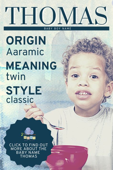 A true classic, Thomas has been one of the top 100 baby boy names in the United States for well over a century. It's the name of a president, an apostle, and several Catholic saints. It's the name of several popular cartoon characters and many beloved people throughout history. Chances are you know someone named Thomas or someone who goes by one of its beloved nicknames, like Tom or Tommy. #boyname #babyname T Baby Names, Thomas Name, Popular Cartoon Characters, Meaning Of Your Name, Baby Name Meaning, Name Origins, Popular Cartoons, Baby Names And Meanings, Unique Baby Names