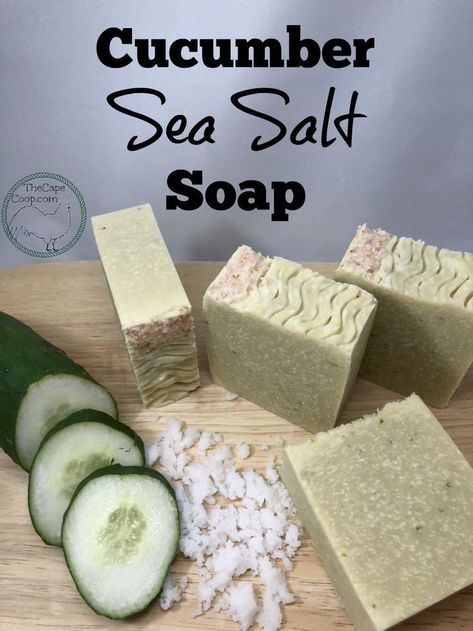 Cucumber Sea Salt Soap - The Cape Coop Unique Melt And Pour Soap Ideas, Cucumber Soap, Diy Soap Bars, Savon Diy, Easy Soap Recipes, Sea Salt Soap, Diy Soap Recipe, Salt Soap, Diy Soaps