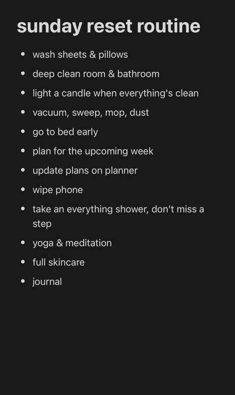 Sunday Reset Routine Cleaning, Sunday Reset Routine Checklist For Teens, Reset Sunday Aesthetic, That Girl Cleaning Routine, It Girl Routine Aesthetic, Clean Girl Aesthetic Checklist, Sunday Reset Routine Aesthetic, Spring Reset Aesthetic, It Girl Daily Routine