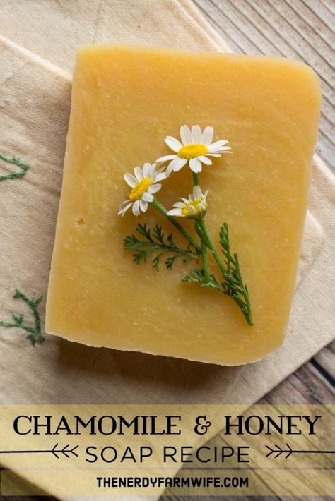 Learn how to use honey or agave nectar in soap, plus how to use it in this Chamomile & Honey Soap Recipe. Honey Soap Recipe, Cold Process Soap Recipes, Fancy Soap, Recipes Learn, Soap Making Recipes, Soap Recipe, Soap Making Supplies, Honey Soap, Homemade Soap Recipes