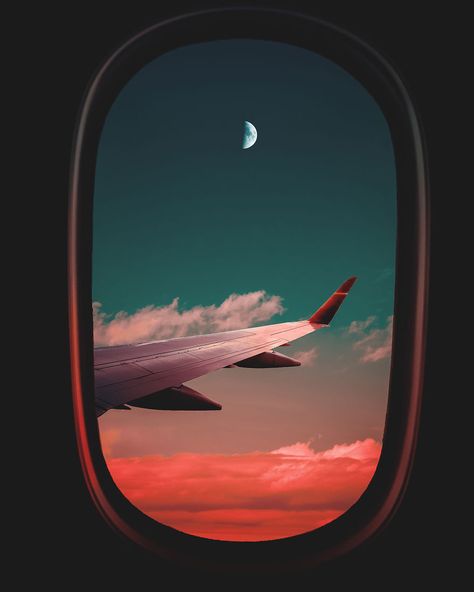 I Take Pictures Inspired By Japanese Anime | Bored Panda Airplane Window, The Sky, Moon, Photographer, Photography