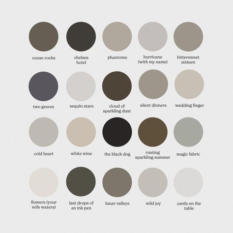 Downtown Colour Palette, Newspaper Color Palette, Evermore Colour Palette, Melancholy Color Palette, Tortured Poets Department Color Palette, Twilight Aesthetic Color Palette, Grey Pantone Palette, Monochromatic Color Palette, Dark Color Palette