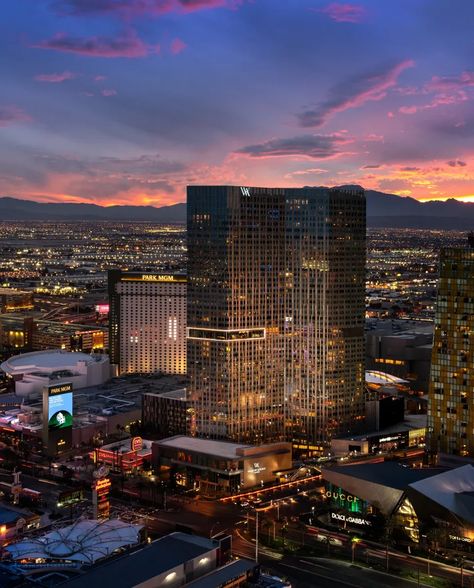 Sparkling view of Las Vegas at night from the Waldorf Astoria Las Vegas At Night, Vegas At Night, Waldorf Astoria, Hotels And Resorts, Best Hotels, At Night, Las Vegas, Around The Worlds, Around The World