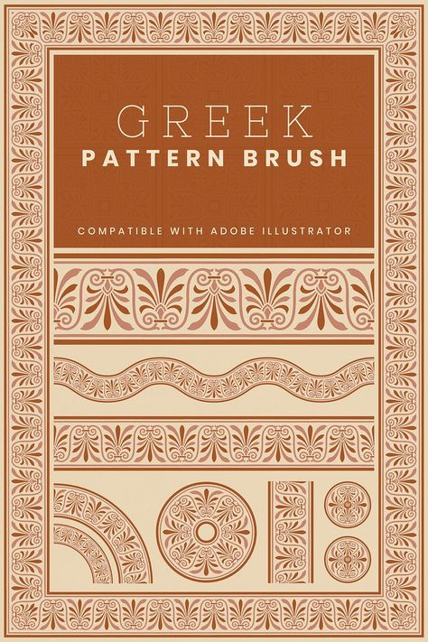 Brown Greek pattern brush vector for editable designs | free image by rawpixel.com / katie Ancient Greek Civilization, Greek Motifs, Greek Ornament, Antique Archeology, Greek Civilization, Greek Pattern, Brush Design, Greek Key Pattern, House Plants Decor