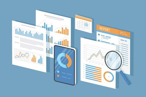 Reports and analytics on a phone Seo Report, Seo Audit, 3d Isometric, Small Business Accounting, Organization And Management, Small Business Website, Marketing Budget, Business Operations, Accounting Services