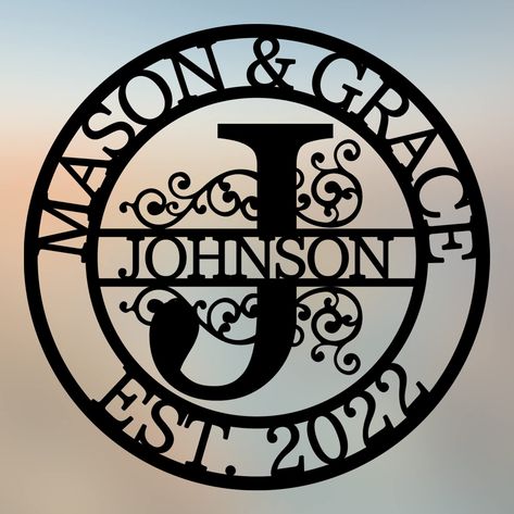 PRICES MAY VARY. ⭐️Waterproof & Anti-fading: All products are electrostatically powder-coated. This will prevent rust and corrosion waterproof and fade-resistant and guarantees durability for indoor & outdoor use. ⭐️High Quality Steel: It is made of No. 14 cold rolled steel, which is superior to products made of No. 16 steel. ⭐️Mounting Holes: All our metal wall decor is designed to be hung on either an interior or exterior wall. All products come with pre-drilled mounting holes for ease of inst Split Letter Monogram, Personalized Wedding Gift, Family Name Sign, Letter Monogram, Name Sign, Custom Metal, Family Name, Personalized Wedding, Wedding Gift