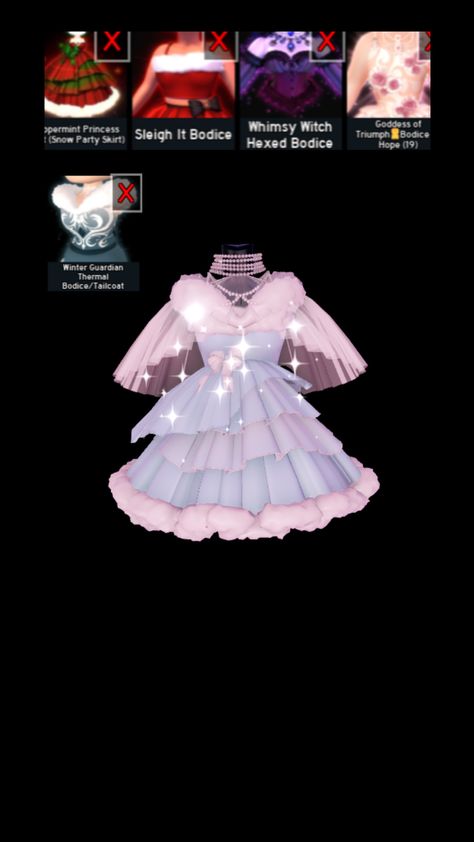 Royale High Glitterfrost Outfits, Ice Element Outfit Royale High, Royal High Winter Outfit Ideas, Royale High Glitter Frost Outfits, Rh Cheap Outfit Ideas, Rh Element Outfit, Royals High Christmas Outfits, Cloud Theme Outfit, Royale High Roblox Outfits Christmas