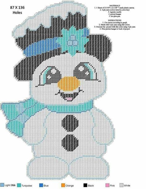 Free Printable Plastic Canvas Patterns, Snowman Wall Hanging, Plastic Canvas Stitches, Plastic Canvas Ornaments, Christmas Wall Hangings, Bear Crafts, Plastic Canvas Tissue Boxes, Plastic Canvas Christmas, Plastic Canvas Patterns Free