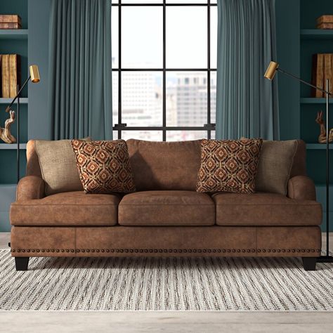 Dark Brown Sofas, Brown Sofa Living Room, Suede Sofa, Solid Wood Design, House Bedrooms, Brown Furniture, Leather Living Room Set, Sofa Colors, Brown Sofa