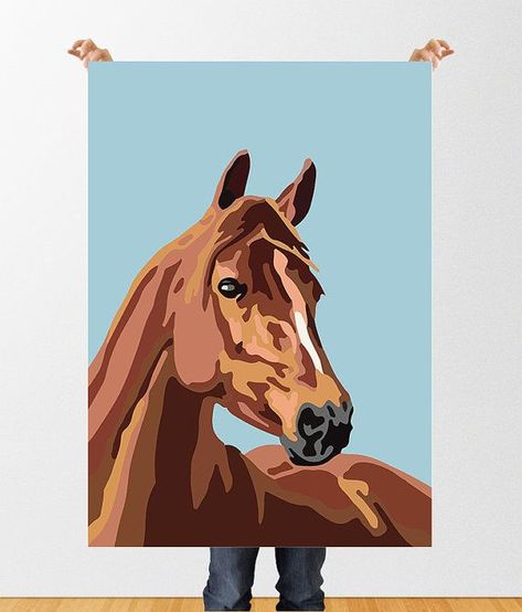 Horse Print in the vintage Paint By Numbers style Painting, Printable, Instant download Art, perfect for pony lovers | Horse art, Pop art painting, Art painting Horse Art Drawing, Pony Wall, Horse Art Print, Horse Artwork, Equestrian Art, Soyut Sanat Tabloları, Canvas Painting Designs, Small Canvas Art, Nature Art Painting