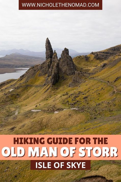 The Old Man of Storr is one of the most beautiful hikes on the Isle of Skye, offering stunning views. It was at the top of my bucket list when I visited Scotland, and it did not disappoint. Although you can see the Old Man of Storr from the parking lot and roadside viewpoints, the best way to experience it is by hiking. This guide has everything you need to know about the Old Man of Storr hike. Scotland Travel Guide, Hiking Photography, The Isle Of Skye, Skye Scotland, United Kingdom Travel, Beautiful Hikes, My Bucket List, Adventure Guide, Hiking Guide