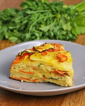 Scalloped Vegetable Bake Recipe by Tasty - try with different veggies (eggplant and peppers Vegan Gardening, Vegetable Bake Recipes, Vegetable Bake, Baked Vegetables, Veggie Dishes, Special Recipes, Vegetable Side Dishes, Vegetable Dishes, Vegetarian Dishes