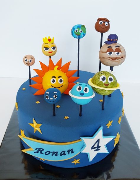 Birthday Cake Planets Solar System, Planet Theme Cake, Planets Cake Birthday, Planet Cakes Solar System, Solar System Cakes For Kids, Space Theme Cake Kids, Planet Birthday Cake, Saturn Cake, Space Theme Birthday Cake