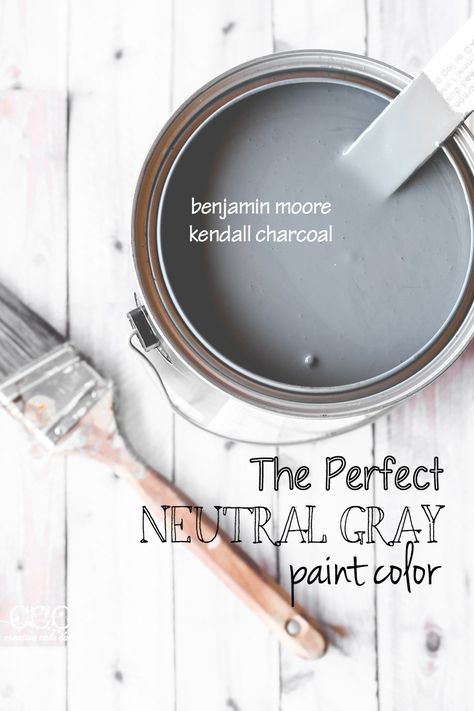 Neutral Gray Paint, Kendall Charcoal, Gray Paint, Grey Paint, Grey Paint Colors, Interior Painting, Interior Paint Colors, Boho Interior, Paint Colors For Home