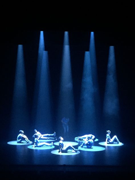 Blue Theatre Aesthetic, Dance Stage Lighting, Blue Set Design, Theatre Lighting Design Inspiration, Theater Lighting Design, Stage Lighting Theater, Blue Stage Lighting, Theatre Lighting Design, Lighting Design Stage