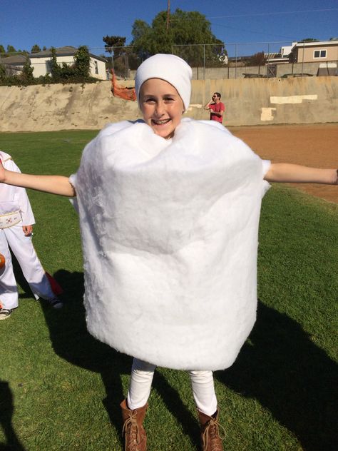 Rosie's marshmallow costume Marshmallow Costume Diy, Marshmallow Halloween Costume, Marshmallow Costume, Marshmallow Man Costume, Marshmallow Halloween, Halloween Props Diy, Clever Halloween Costumes, Halloween Express, Toddler Halloween Costumes