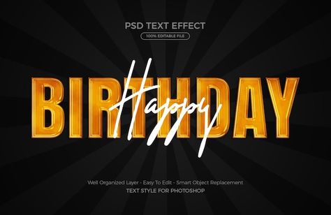 Happy birthday editable 3d text effect t... | Premium Psd #Freepik #psd Happy Birthday 3d Text, Psd Text Effect, Anniversary Text, Effect Template, Happy Birthday Text, Editing Tricks, Special Text, Birthday Text, Blue Background Images