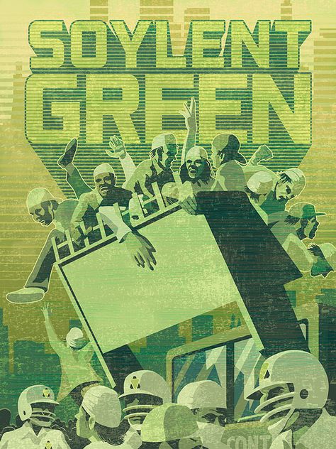 David Moyers Illustration - Soylent Green Soylent Green Movie, Soylent Green, Minimal Color, Movie Posters Design, Poster Series, Movie Poster Art, Old Books, Colorful Art, Movies And Tv Shows