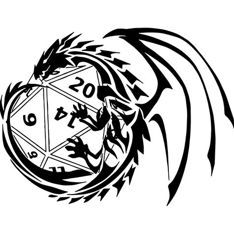 Dnd Stencil Art, Dungeon Master Tattoo, Dungeons And Dragons Clipart, Dnd Tattoo Ideas Simple, D&d Dice Drawing, D&d Coloring Pages, D&d Dice Tattoo, D&d Drawings, Dnd Svg Free