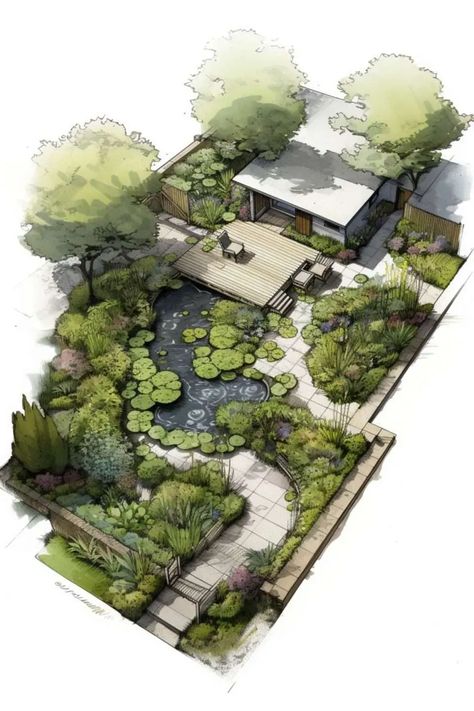 Discover the transformative power of professional landscaping with our latest blog post. Learn why hiring a landscape designer can elevate your outdoor space, from stunning garden layouts to custom features. #LandscapeDesign #OutdoorTransformation #HireAProfessional Japanese Garden Concept Art, Sketchup Garden Design, Jardin Permaculture Design, Zen Garden Plan, Landscape Representation, Jade Design, Landscape Design Drawings, Landscape Architecture Drawing, Seni Dan Kraf