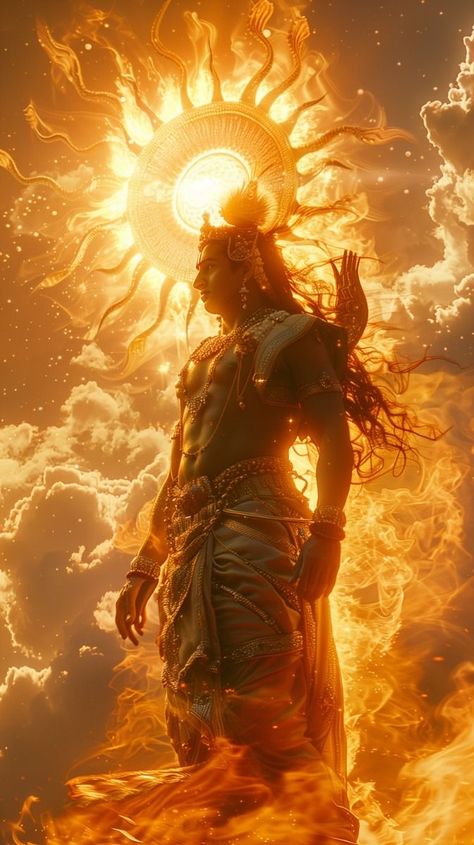 Surya Dev Wallpaper, Karna Mahabharata Wallpaper, Lord Vishnu Art, God And Universe, Karna Mahabharata, Surya God, Hinduism Gods, Sun God Surya, God Of Sun